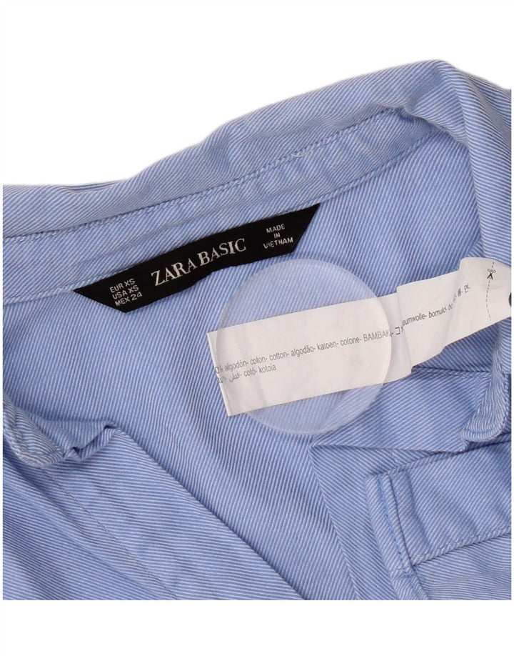 Zara Femme Chemise Oversize UK 6 XS Bleu Coton
