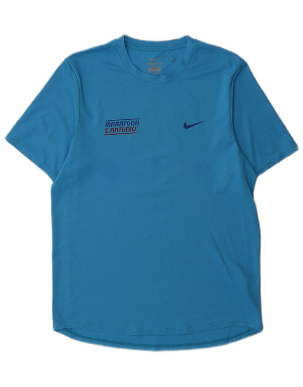 Nike Hommes Dri Fit Graphic T-Shirt Haut Petit Bleu
