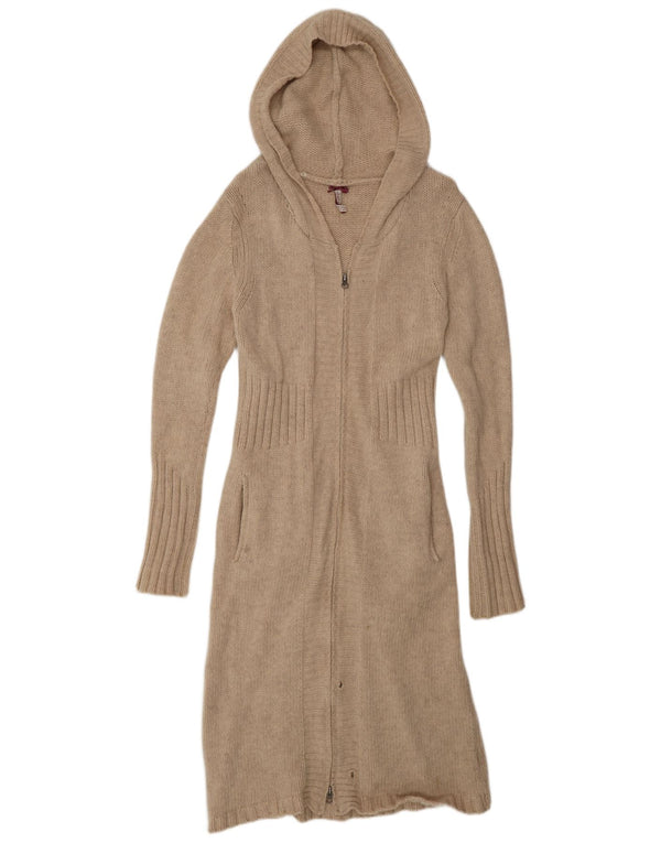 White Stuff Cardigan long à capuche pour femme Beige moyen UK 12
