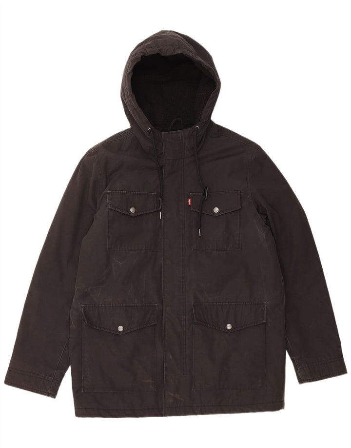 Levi's Veste coupe-vent à capuche pour homme UK 38 Noir moyen Polyester