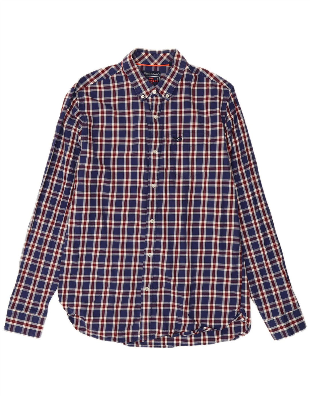 Superdry Chemise Homme Grand Carreau Bleu Coton