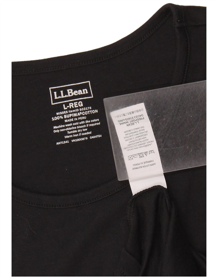 L.L.BEAN Débardeur Femme UK 14 Grand Coton Noir