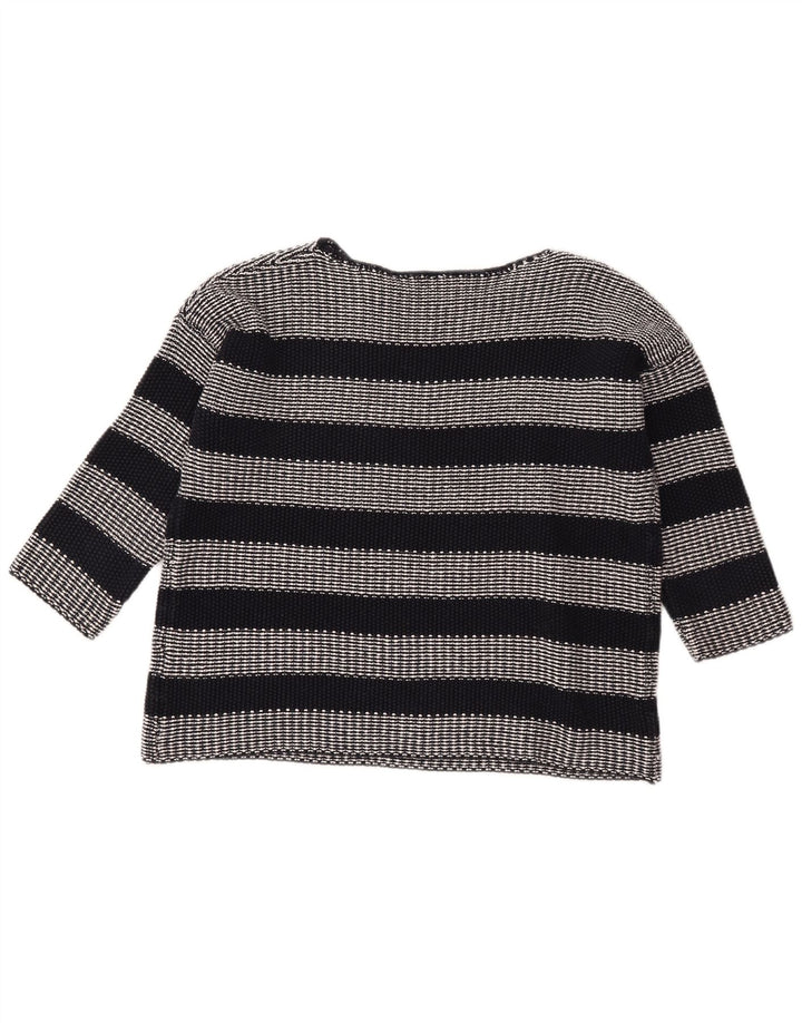 HOBBS Pull court surdimensionné à col bateau pour femme UK 10 Petit Noir