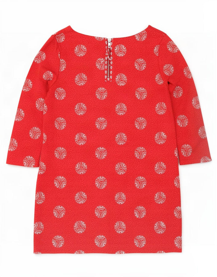 White Stuff Robe basique à manches 3/4 pour femme UK 42 Rouge moyen géométrique