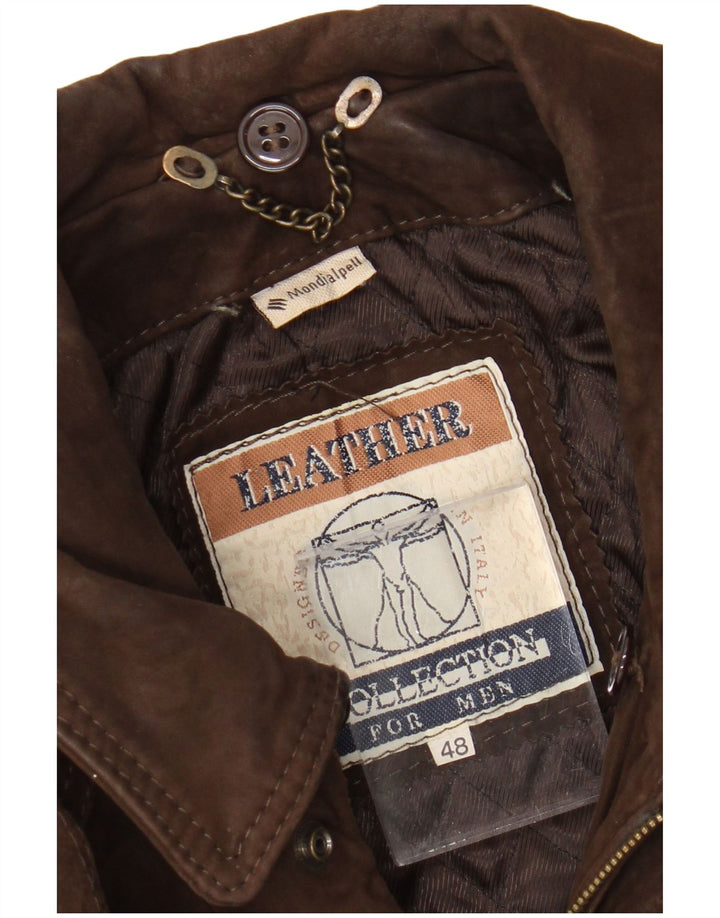 Veste en cuir homme vintage IT 48 Cuir marron moyen