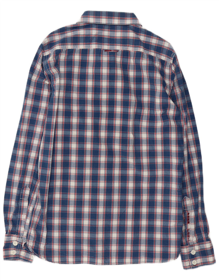 Superdry Chemise Homme Grand Carreau Bleu Coton