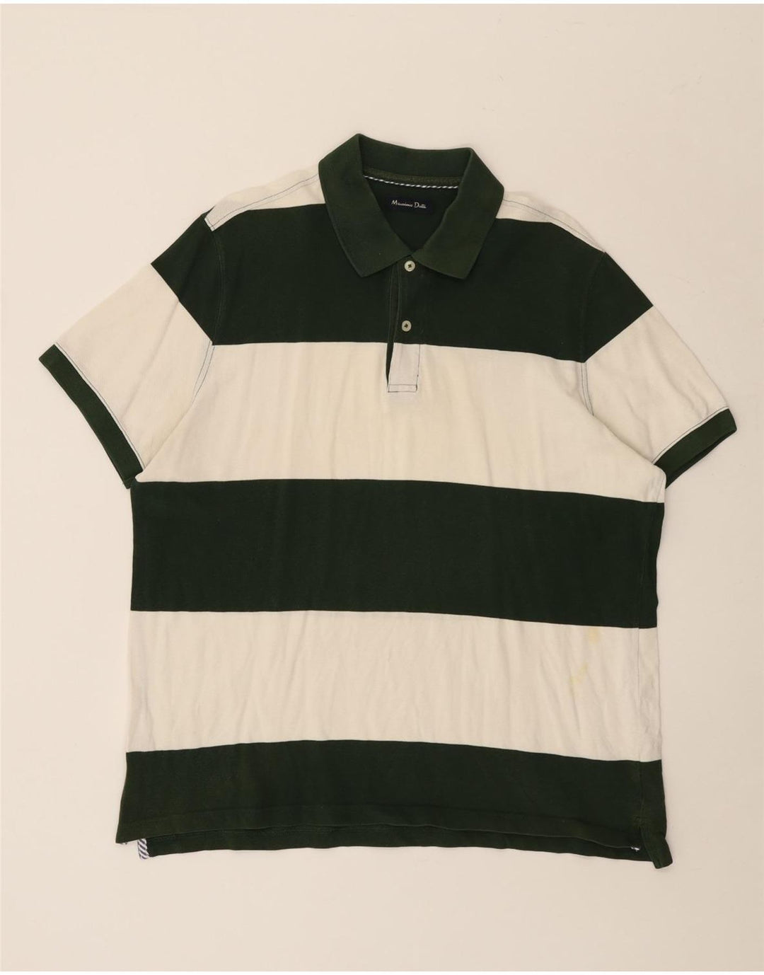 Massimo Dutti Polo Homme Grand Coton Rayé Vert