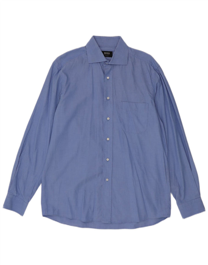 Hugo Boss Chemise Homme Taille 39 15 1/2 Coton Bleu Moyen
