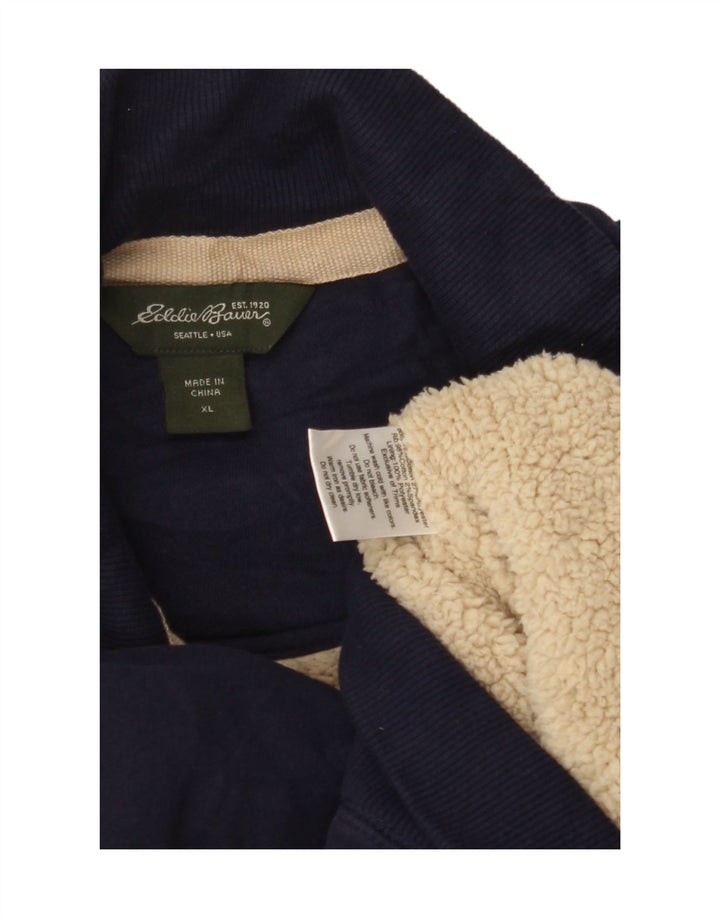 EDDIE BAUER Mens Cardigan Sweater XL Navy Blue Cotton Vintage Eddie Bauer and Second-Hand Eddie Bauer from Messina Hembry 