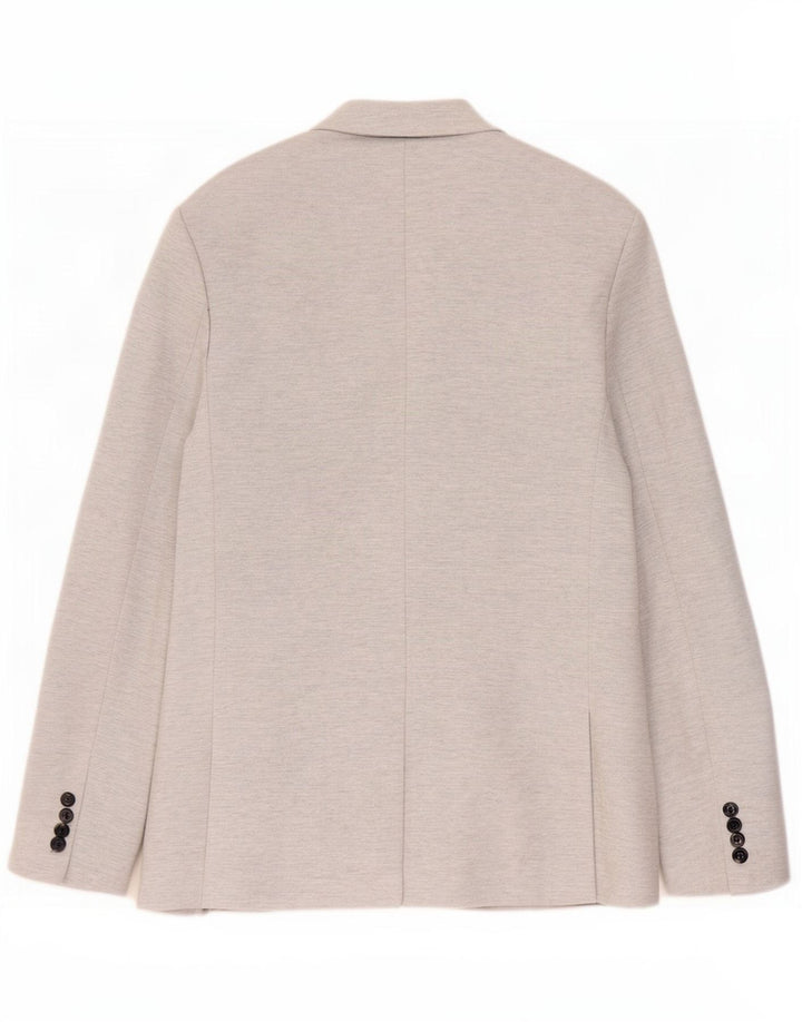 Zara Veste blazer à 2 boutons pour homme UK 40 Large Gris Moucheté Polyester