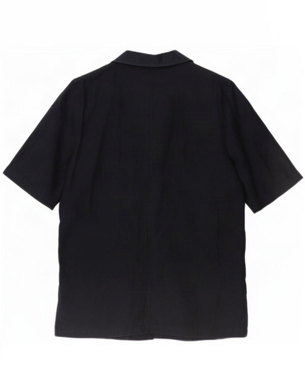 Luisa Spagnoli Veste blazer à manches courtes pour femme UK 16 Large Bleu marine