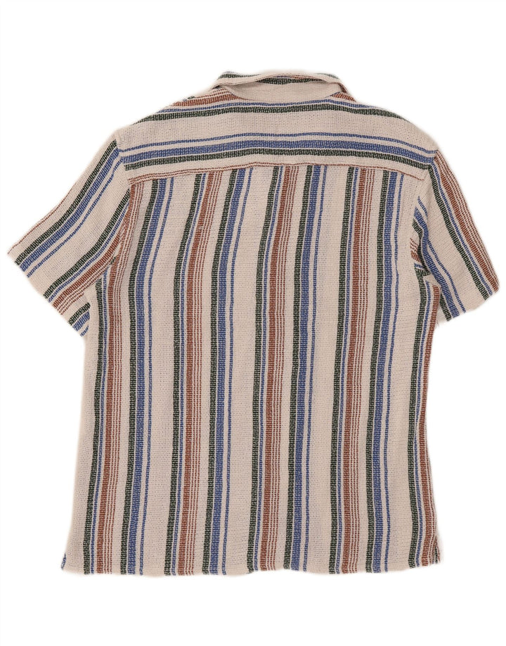 Zara Chemise à manches courtes pour homme à rayures multicolores moyennes