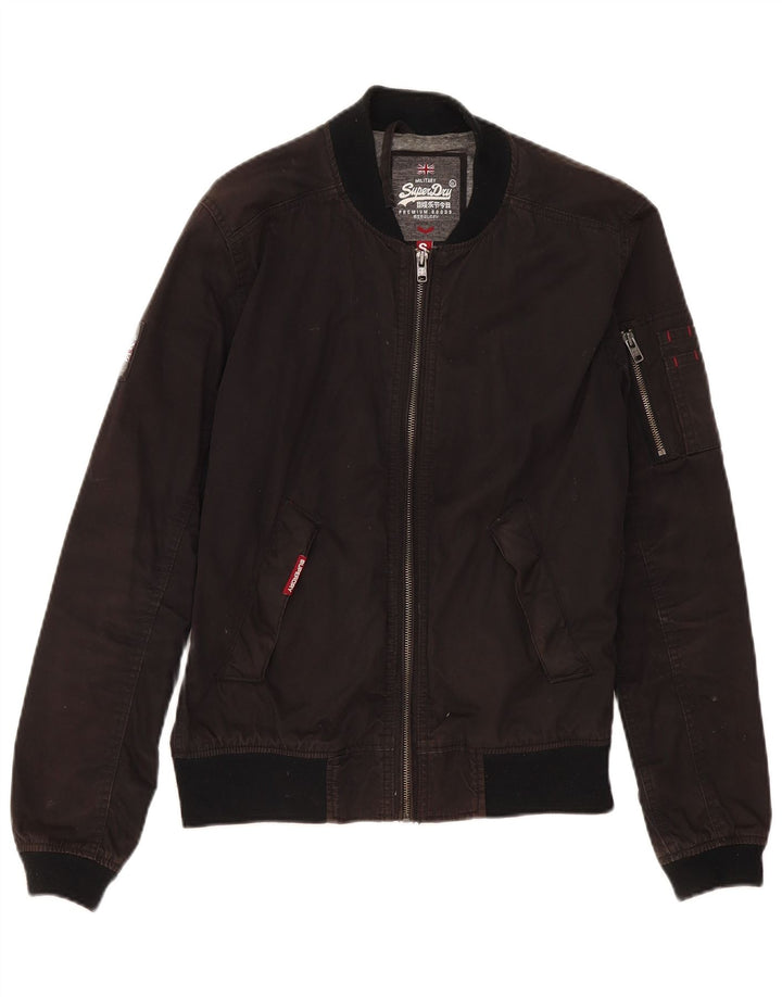 Superdry Veste Bomber Homme UK 36 Petit Coton Noir