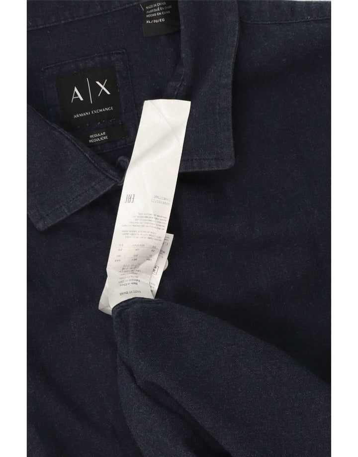 Armani Exchange Chemise Homme XL Bleu Marine Coton