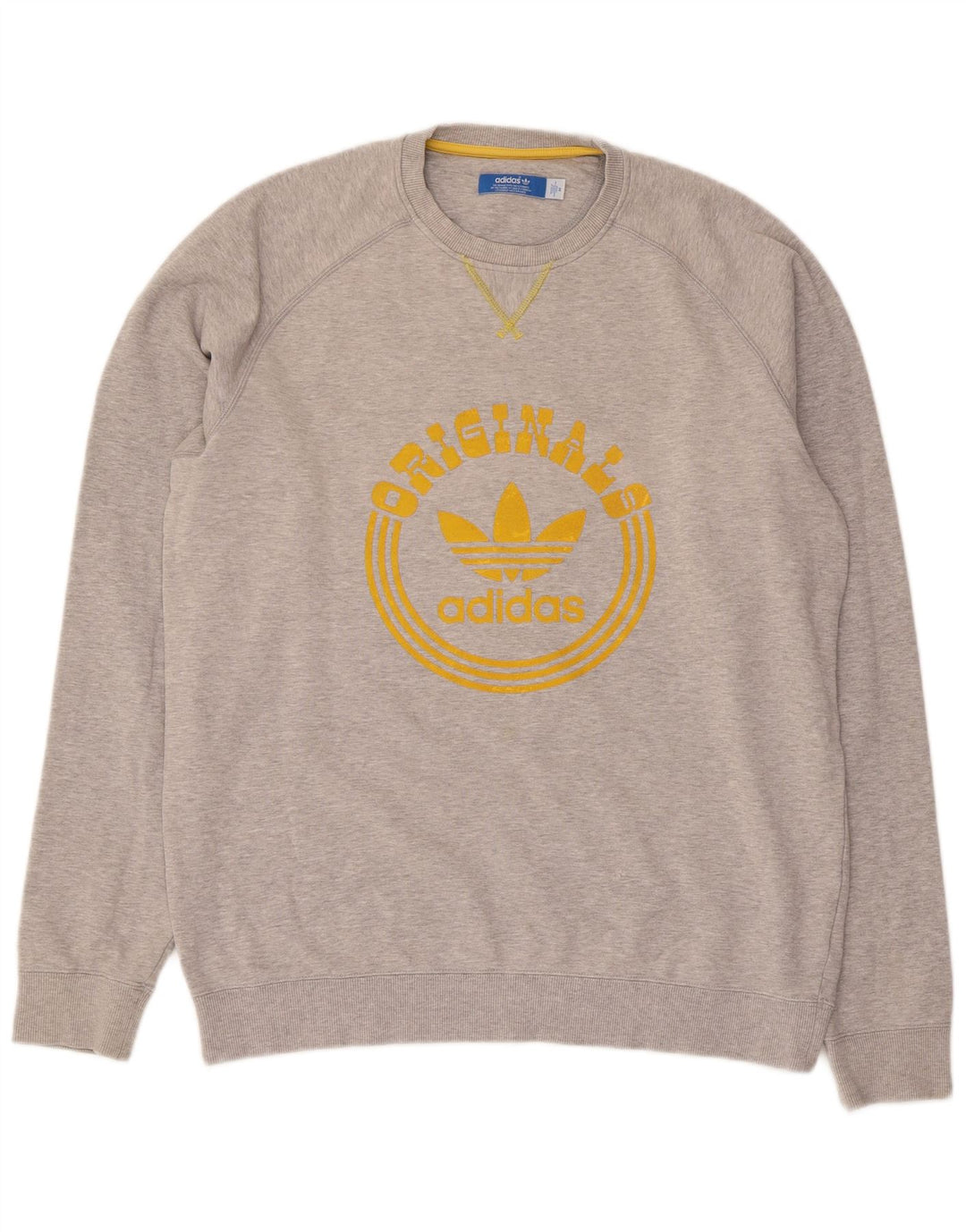 ADIDAS Sweat-Shirt Graphique Homme Gris Moyen Coton