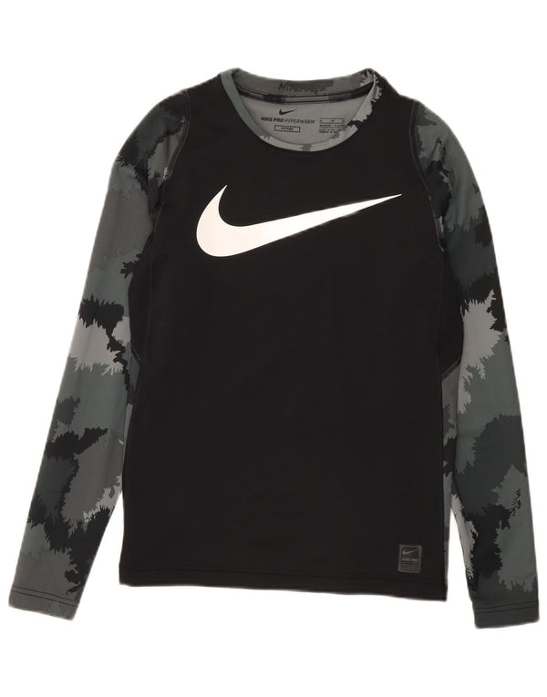 Nike Haut ajusté graphique à manches longues pour garçon 13-14 ans XL Noir Camouflage