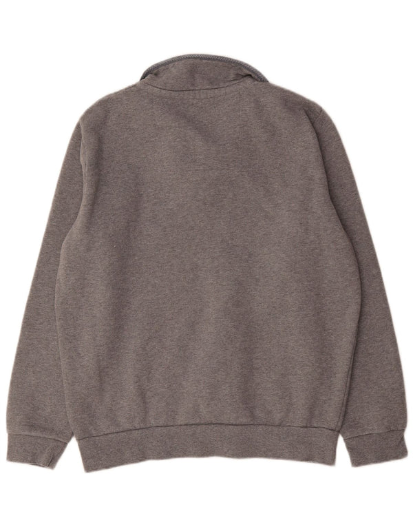 Crew Clothing Sweat-shirt à col zippé pour homme en coton gris Taille L
