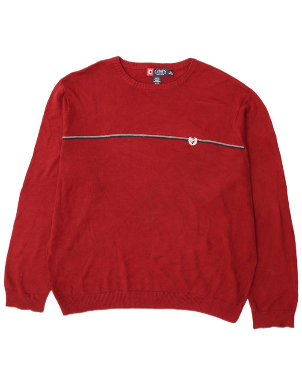 Chaps Pull col rond homme XL coton rayé rouge