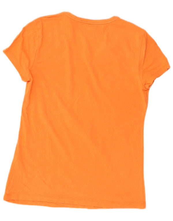 Nautica T-Shirt Femme Top UK 10 Petit Orange Coton