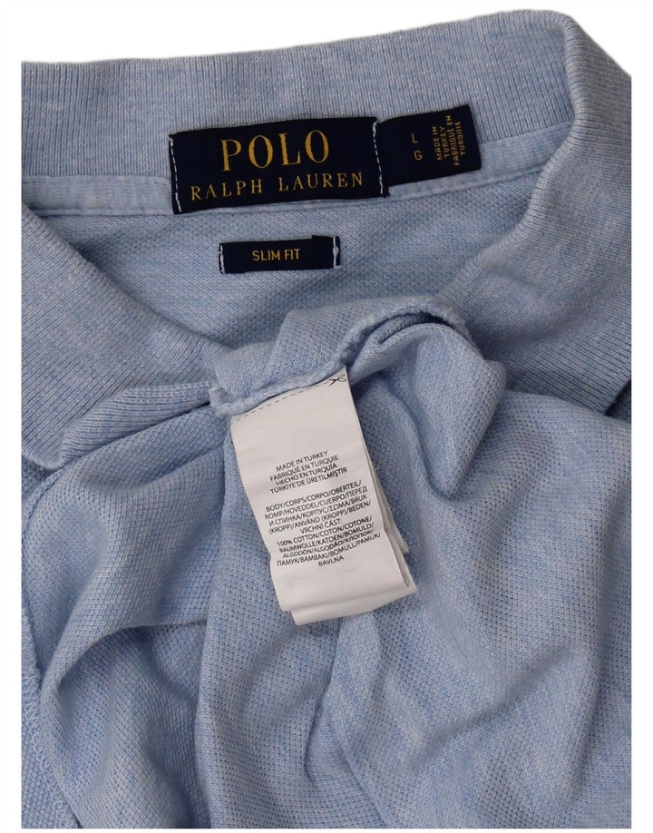 POLO RALPH LAUREN Polo Slim Fit Homme Grand Bleu Moucheté Coton