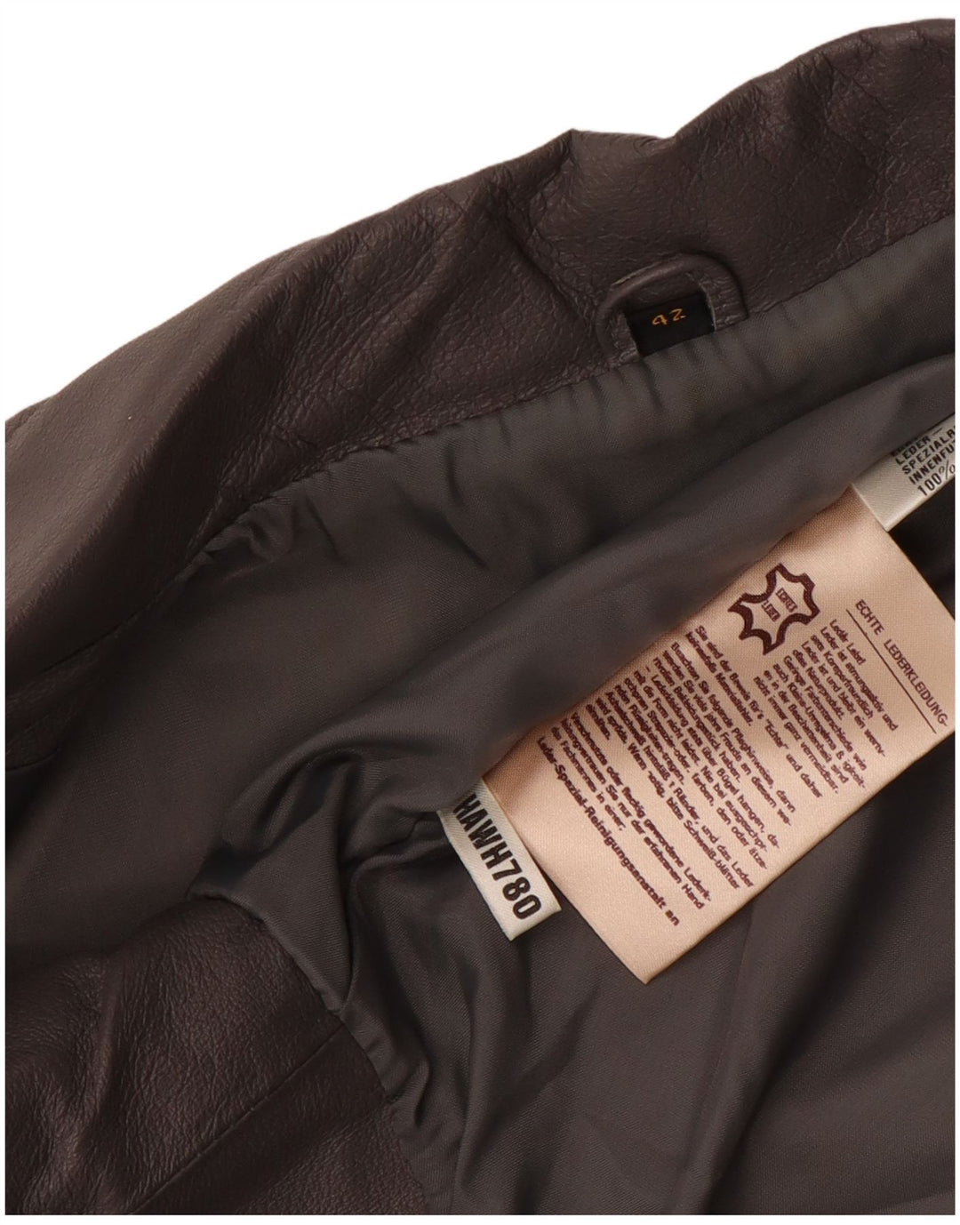 vintage Womens Bomber Veste en cuir surdimensionnée EU 42 Grand cuir gris