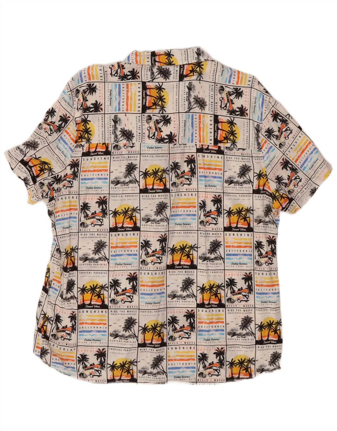 LIVERGY Chemise à manches courtes pour homme Taille 43/44 XL Blanc Viscose Hawaïen