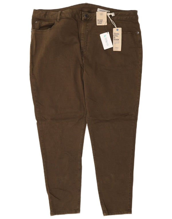 Marks & Spencer Jean super skinny taille moyenne pour femme UK 22 3XL W42 L28 Marron