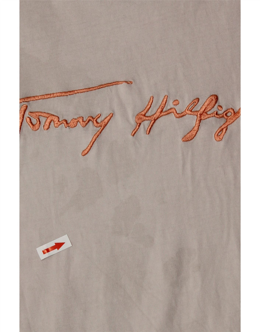 Tommy Hilfiger T-shirt graphique pour femme UK 14 Gris moyen Coton