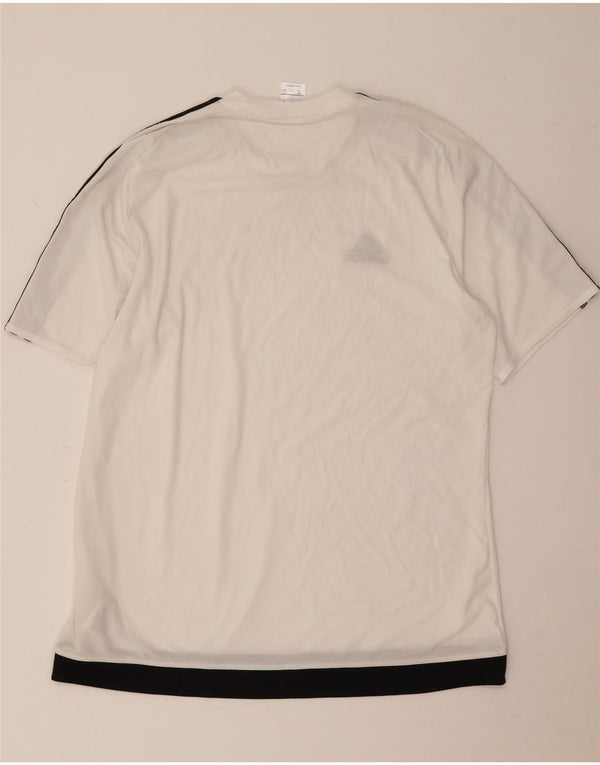 Adidas Hommes Climalite T-Shirt Haut Large Blanc Colorblock Polyester
