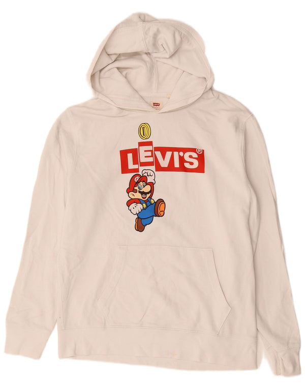 Levi's Pull à Capuche Super Mario Graphic Homme Blanc cassé Coton