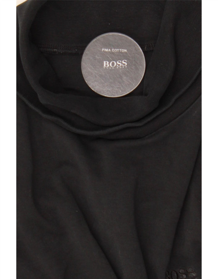 HUGO BOSS Haut à Col Roulé à Manches Longues Homme Noir Moyen Coton