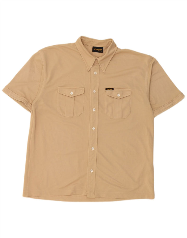 Wrangler Chemise à manches courtes pour homme Large Beige Polyester