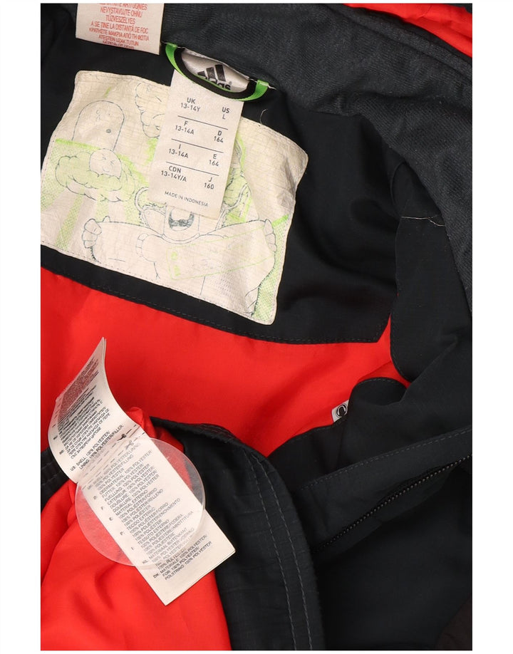 ADIDAS Veste matelassée à capuche pour garçon 13-14 ans Bleu marine Colourblock