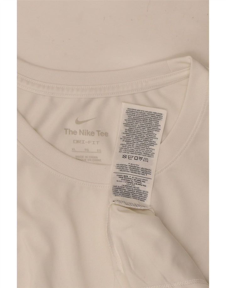 NIKE Hommes Dri Fit T-Shirt Haut XL Blanc Polyester