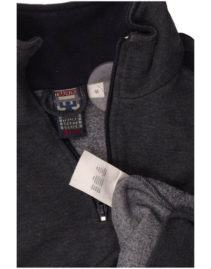 Lotto Sweat-Shirt Graphique à Col Zippé Homme Gris Moyen Colourblock
