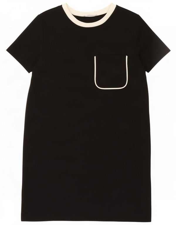 Zara Femme Robe T-shirt Trafaluc UK 12 Coton Colorblock Noir Moyen