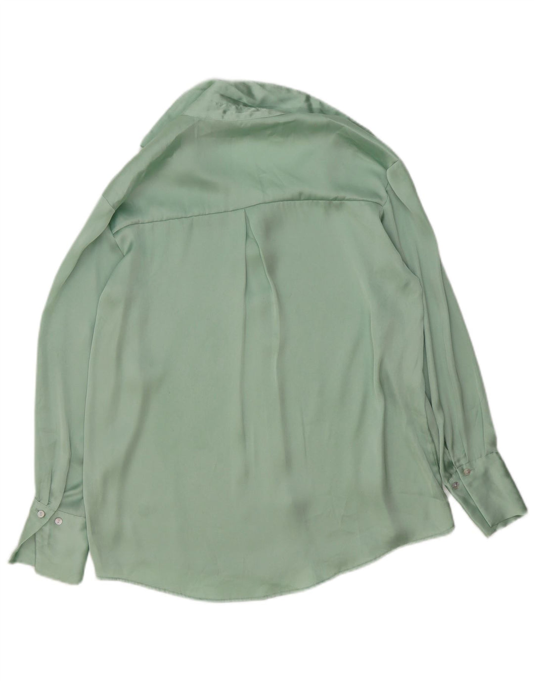 Zara Chemisier surdimensionné pour femme UK 6 XS Vert Polyester