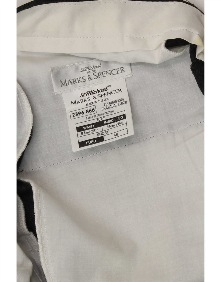 Marks & Spencer Pantalon décontracté St. Michael Pegged homme W38 L29 laine grise