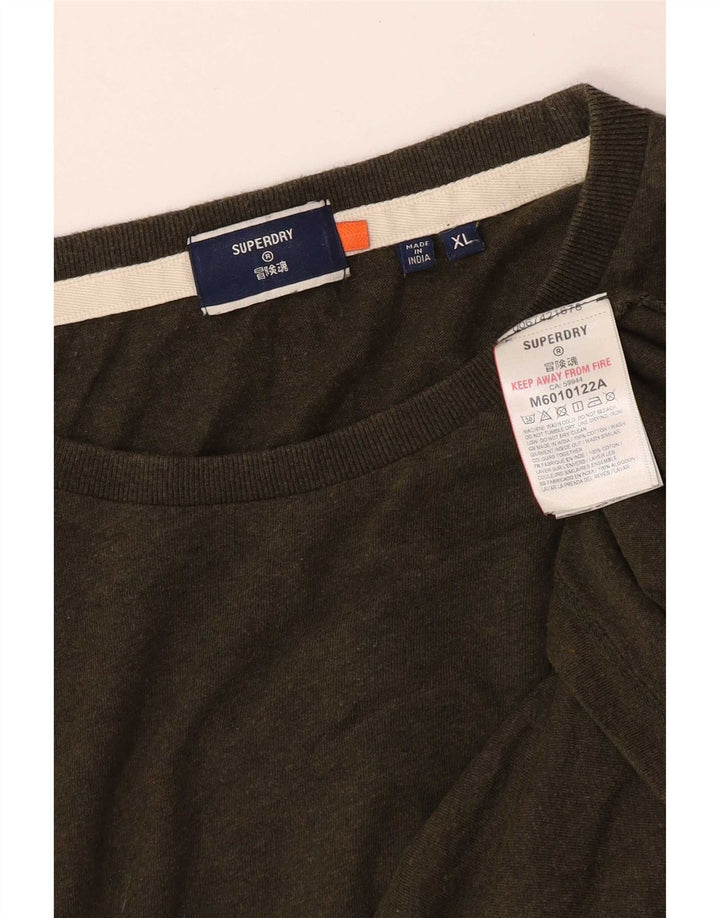 Superdry Homme Top Manches Longues XL Kaki Coton