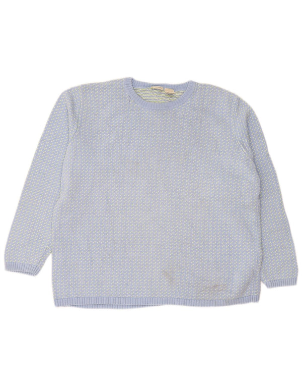 L.L.Bean Pull col bateau pour femme UK 18 XL Coton moucheté bleu