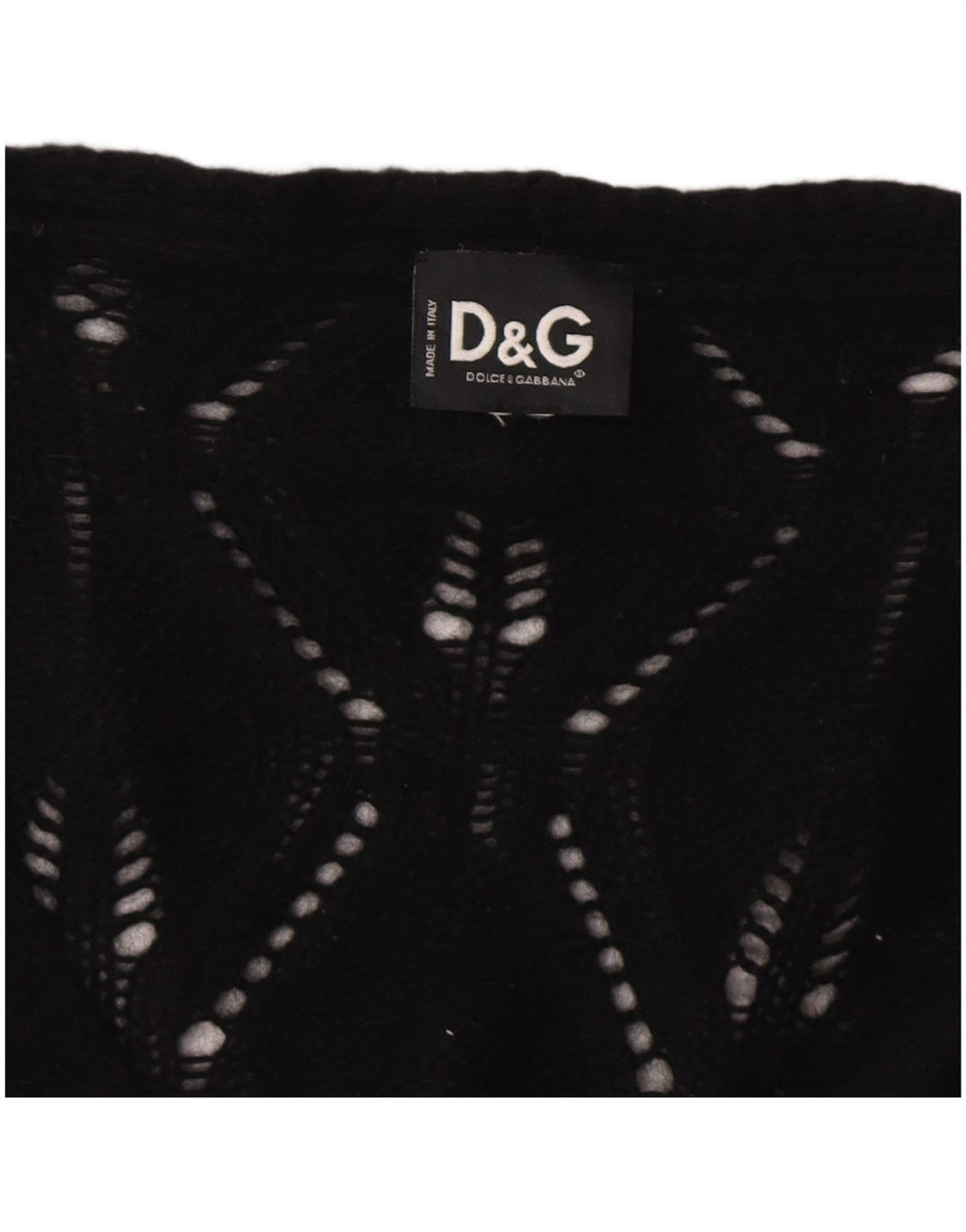 DOLCE & GABBANA Femme Cardigan Pull UK 8 Petit Noir Polyamide
