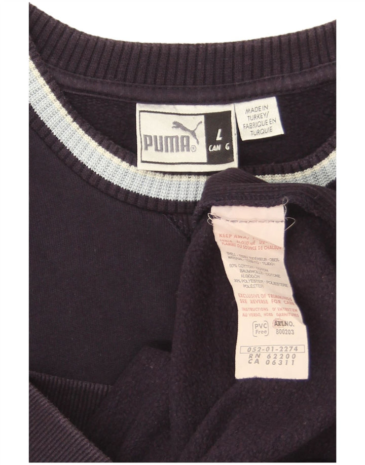 Puma Sweat-shirt graphique pour homme en coton bleu marine Taille L