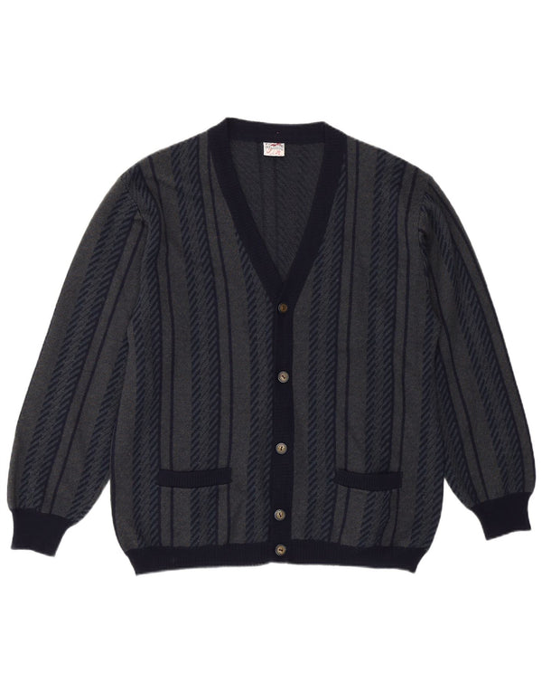 Bernardini Cardigan Homme Pull Petit Bleu Marine Géométrique
