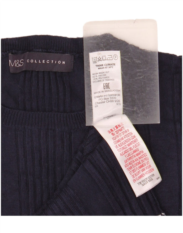 MARKS & SPENCER Pull à col rond pour femme UK 14 Large Bleu marine