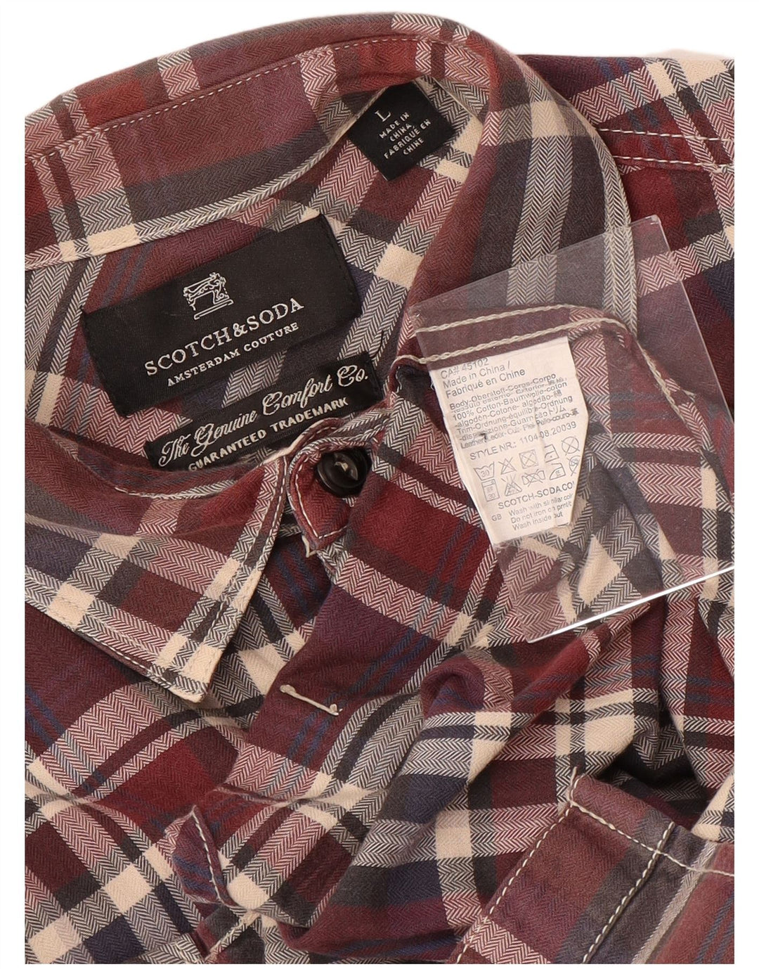 SCOTCH & SODA Chemise Homme Grand Carreau Marron Coton