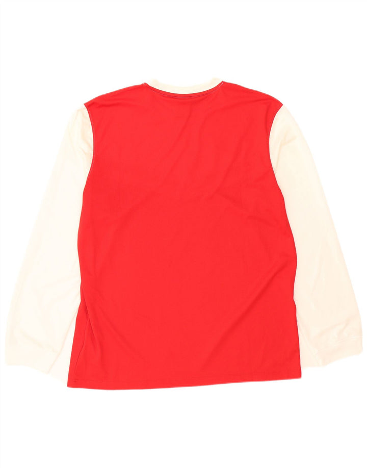 NIKE Haut Dri Fit à manches longues pour homme XL Rouge Colorblock Polyester