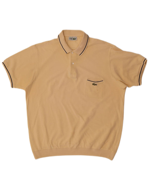 Lacoste Mens Sherpa Polo Neck Jumper Pull Taille 7 2XL Jaune Rayé