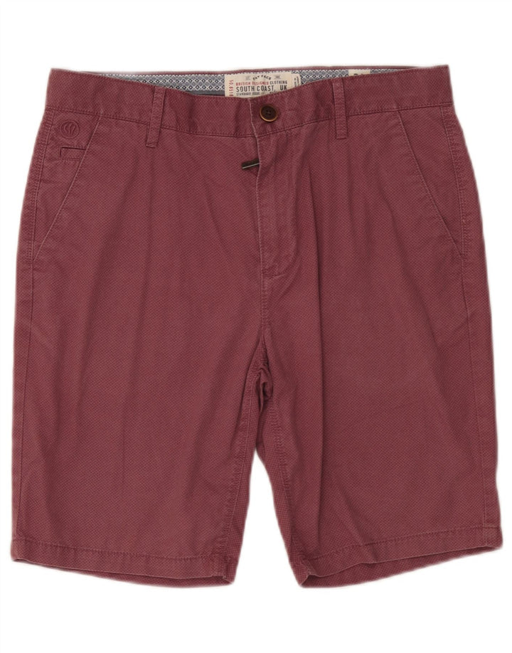 Fat Face Short chino à motif abstrait pour homme W32 en coton bordeaux moyen