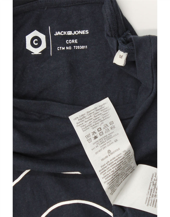 JACK & JONES T-Shirt Graphique Homme Bleu Marine Moyen Coton