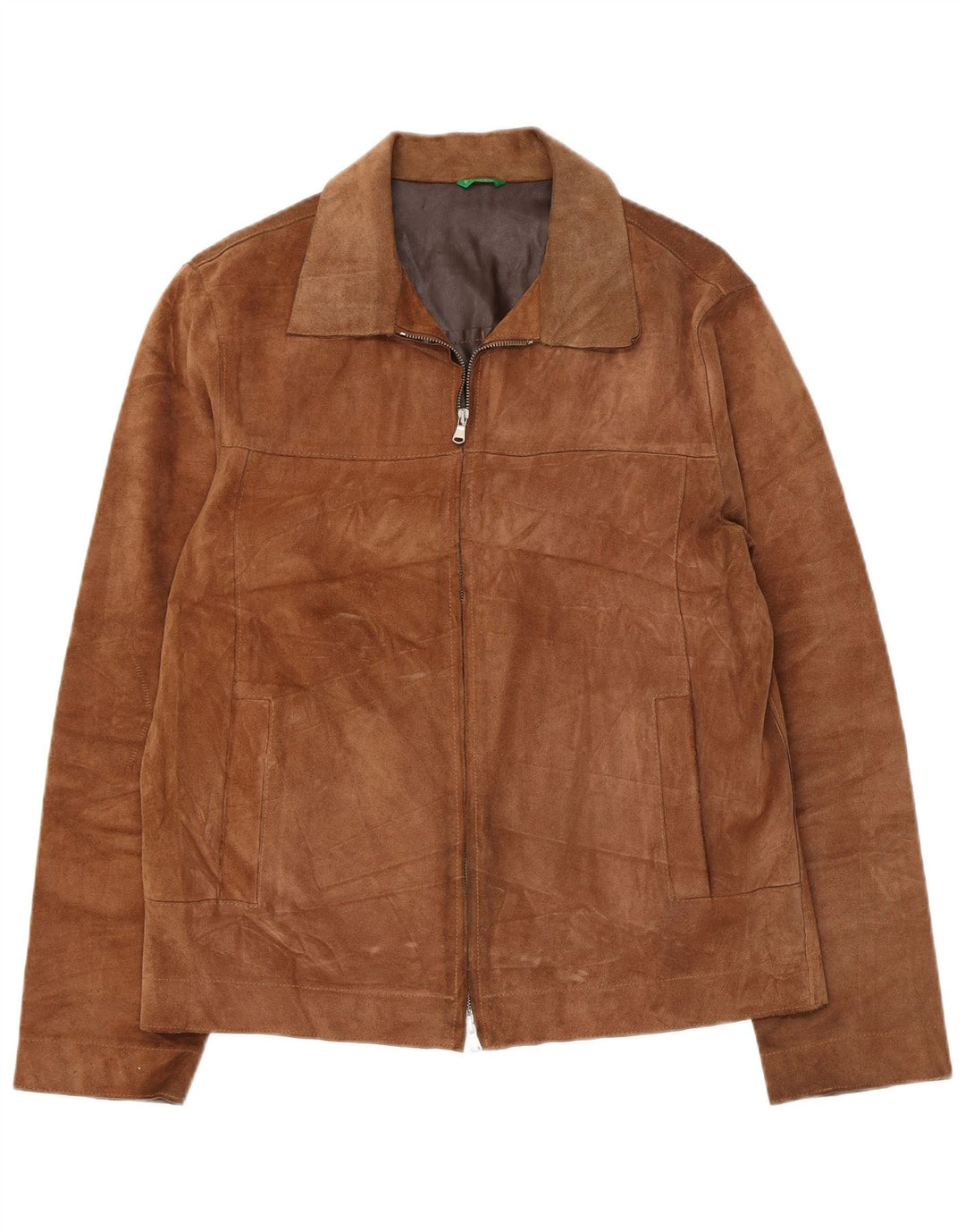 Benetton Veste en daim pour homme UK 38 Cuir marron moyen
